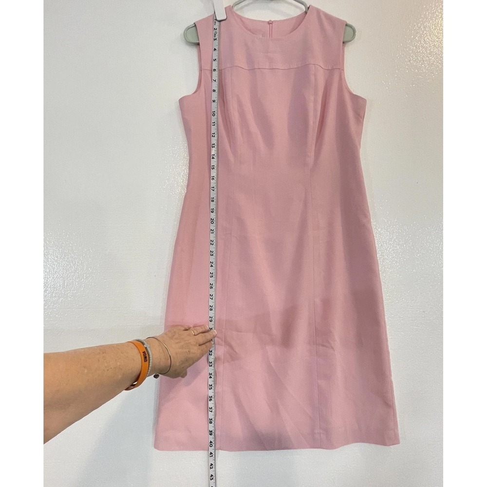 Doncaster Dress‎ Womens 8 Pink Wool Blend Sleeveless Sheath Made In Italy Money - Picture 6 of 10